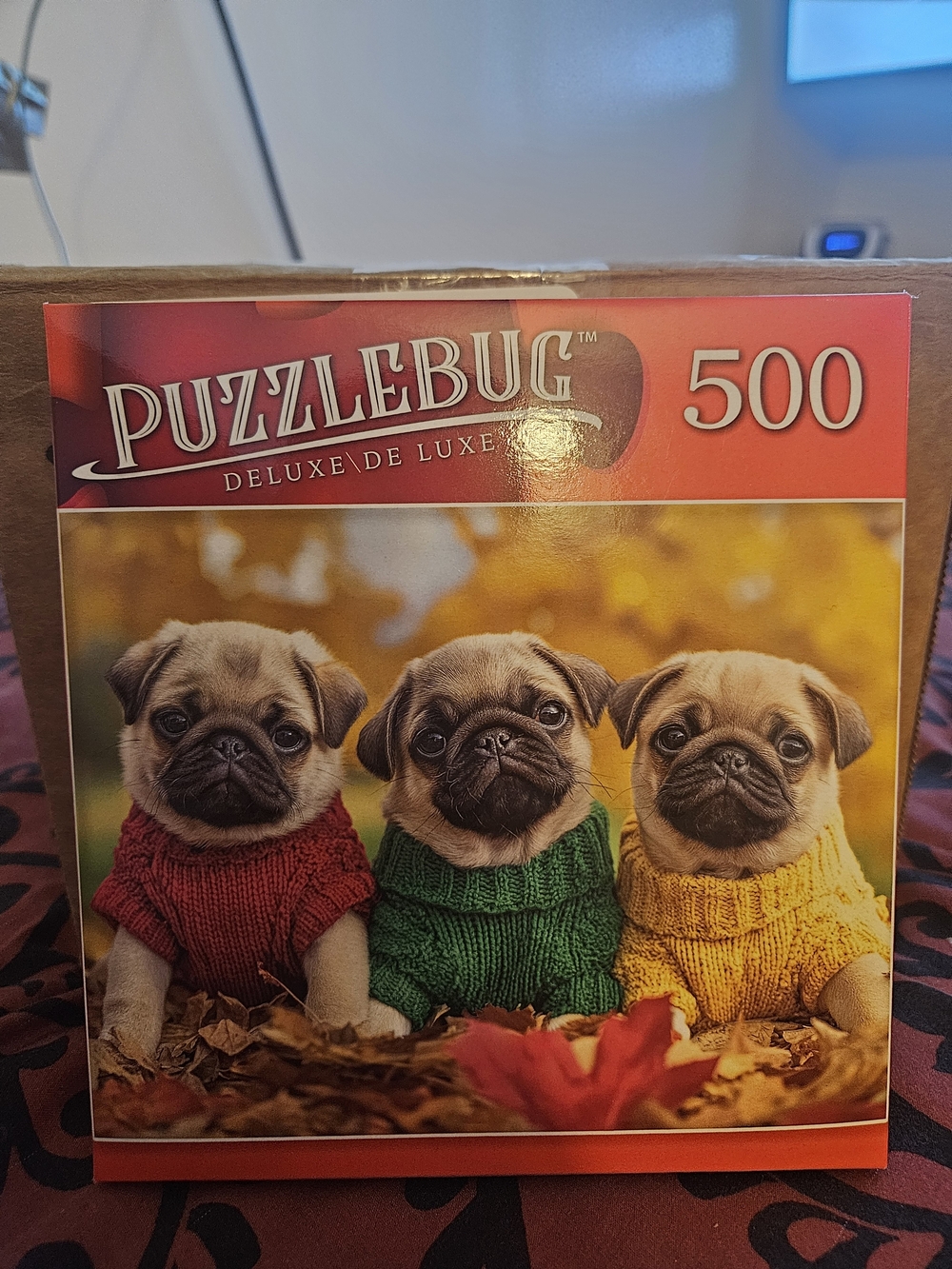Puzzlebug Pug Puppies 500-Piece Jigsaw Puzzle - Red, Green, Yellow